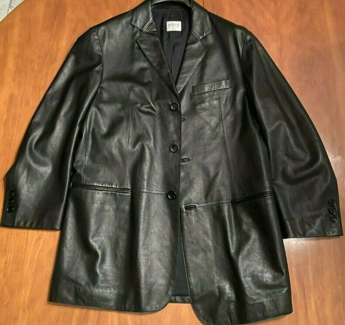 Armani collezioni lambskin leather jacket shop