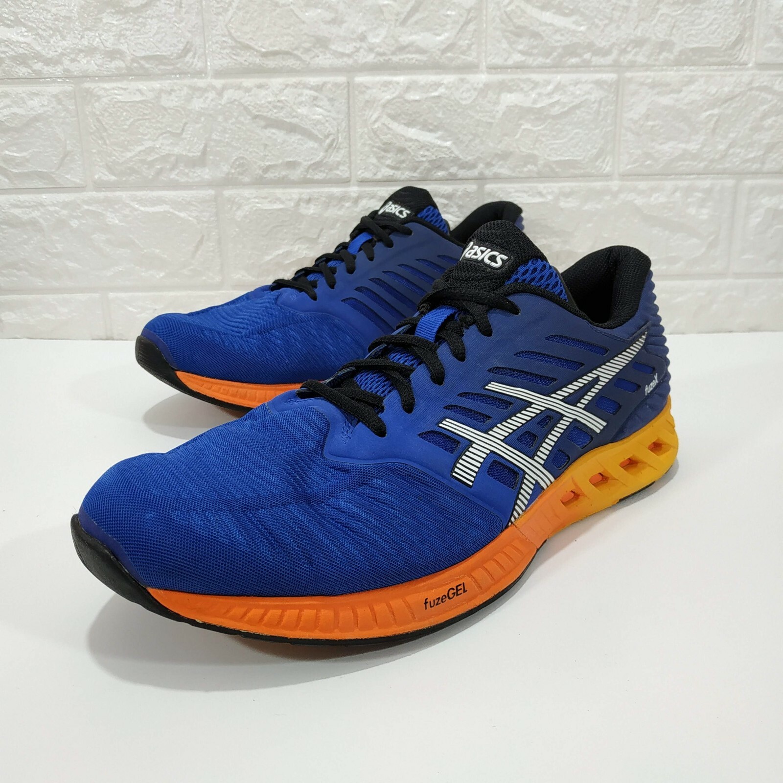 Asics FuzeX Athletic Running Training Shoes US 9.5 EUR 43.5 Blue Orange  T639N | eBay