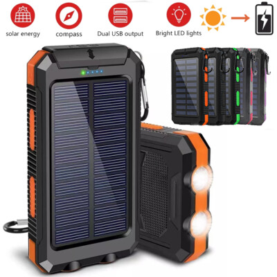 Super 1000000mAh USB Portable Charger Solar Power Bank For Cell Phone 2025