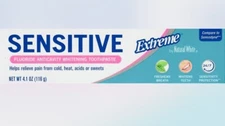 Sensitive Extreme Toothpaste - 4.1 oz. Whitening-Relieves Pain. Natural White