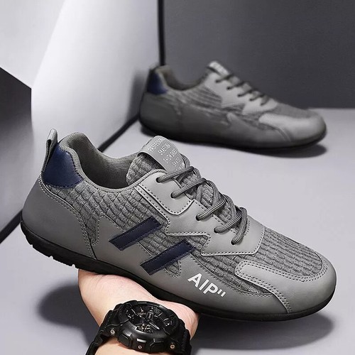 Zapatillas De Deporte Hombre Bajas Negro Gris Casual Piel Sintética 21518