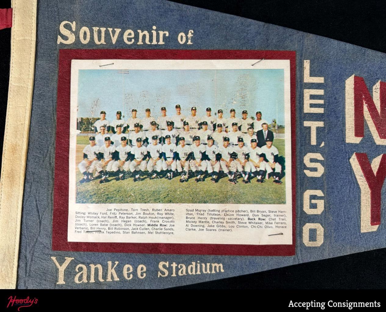 c. 1960s Vintage New York Yankees Team Photo Yankee Stadium Souvenir 29