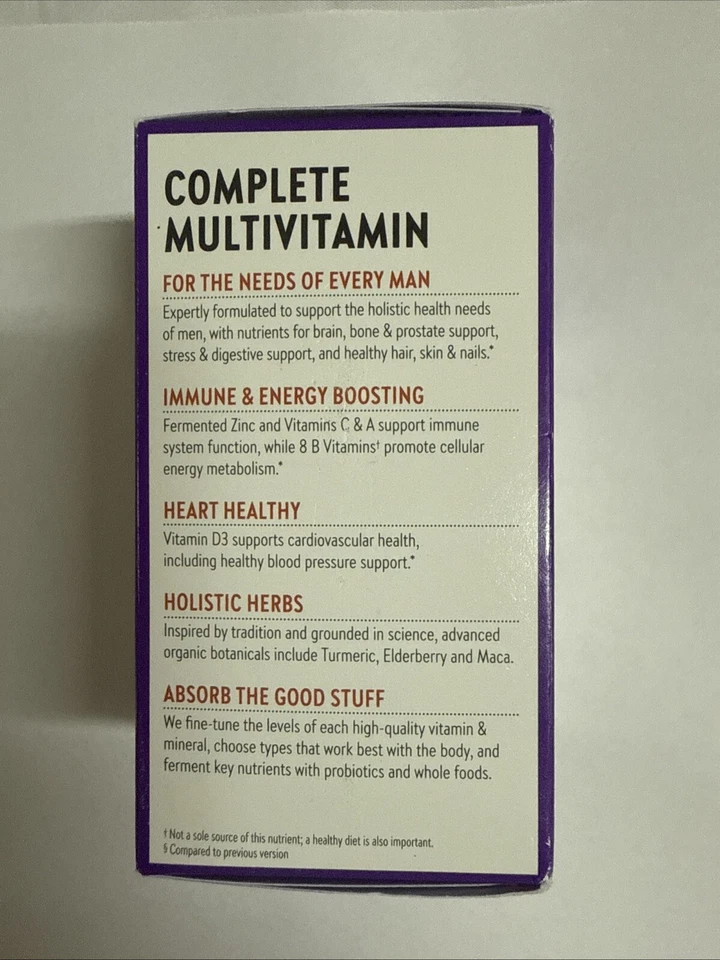 Nuevo suplemento dietético multivitamínico Chapter One Every Man's 30 tabletas vegetales 3/26 Foto 4 de 4