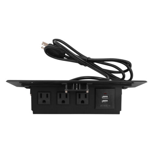 Connection Box Desktop Pop Up Presa Power Cover Box con 3 Prese e 2 Porte USB - Foto 5 di 12