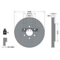 Textar 2X Bremsscheibe 92199603