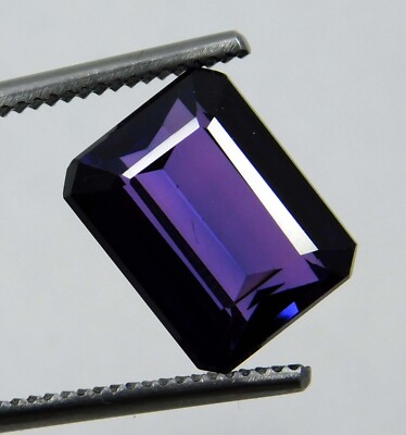 Certified 11.80 Ct Natural AA+ Purple Blue Ceylon Sapphire Emerald Cut Loose Gem