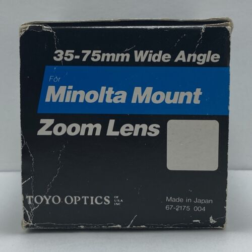 MINOLTA Mount Zoom Lens 35-75mm 3.5-4.8 Wide Angle Toyo Optics Made In Japan - Picture 2 of 10