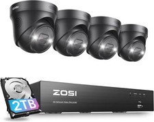 ZOSI 4K 8CH NVR 8MP PoE IP Security Camera System 2TB Audio AI Smart Detect CCTV