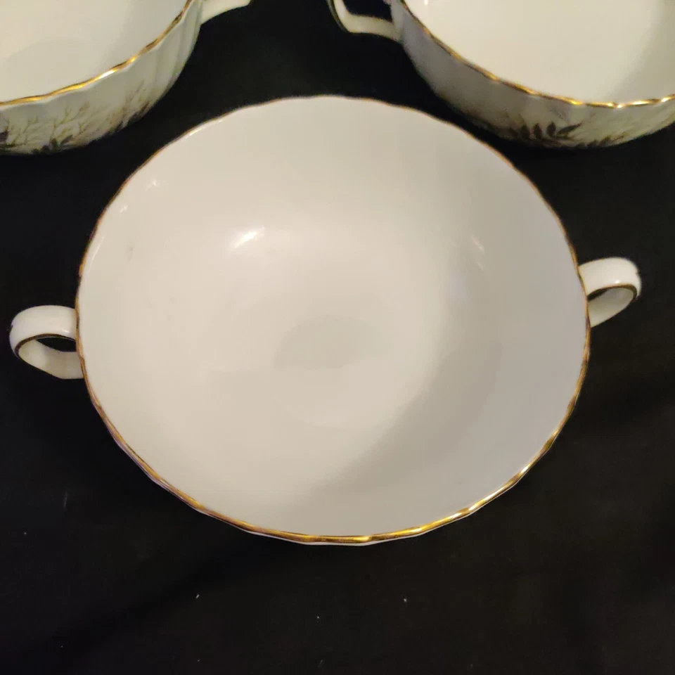 Adderley Lyncroft Pattern H561 Bone China 3 X Soup Bowls Plates - Image 4 of 4