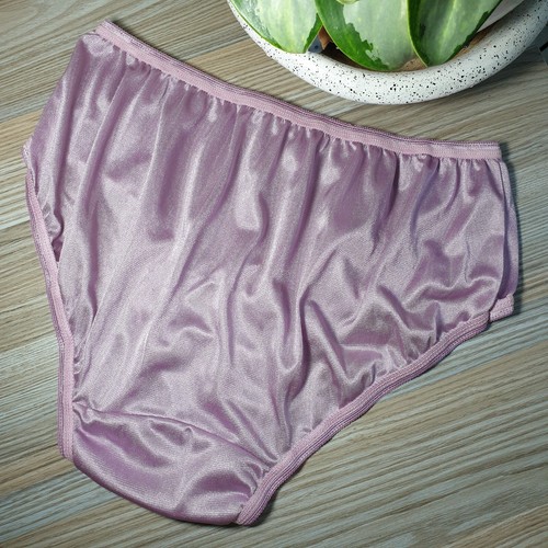 Vintage Slippery Nylon Panty Sissy Purple Bikini Sheer Brief Sz. 7-8 Hip 38-42" - Picture 12 of 17