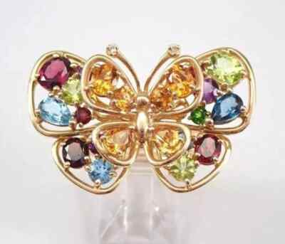 2Ct Pear Cut Lab-Created Multicolor Butterfly Ring 14K Yellow Gold Plated Silver