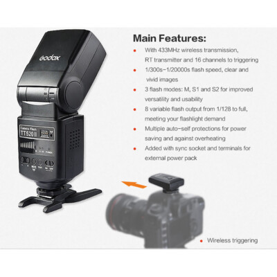 Godox TT520 II Flash TT520II with Build-in 433MHz Wireless Signal