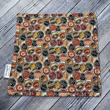 EDC HANK W/MICROFIBER BACK 8 - BOTTLE CAPS CRAFT BEER PORTER LAGER HANDKERCHIEF