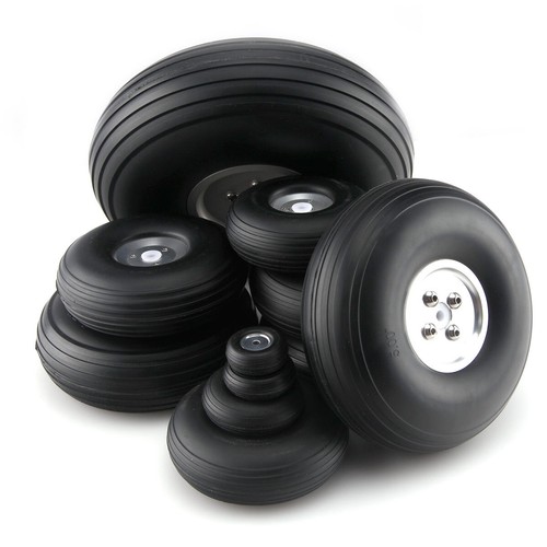 1 Pair 1"/2.25/3.75/4.5/5/6 inch PU Wheel with Aluminum Hub & Screw for RC Plane - Picture 11 of 14