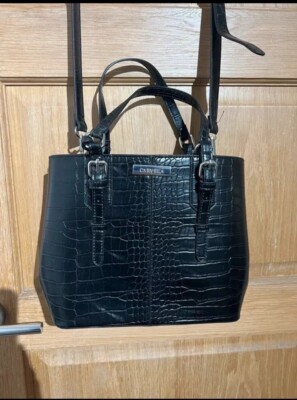 Carvela Black Croc Print Handbag UK