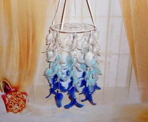 Mobile Dream Catcher White Blue Dreamcatcher Mobile Feather Baby
