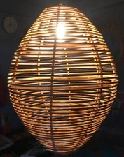 Natural Rattan  Lamp Shade cane wicker hanging  Pendant Light fitting  55