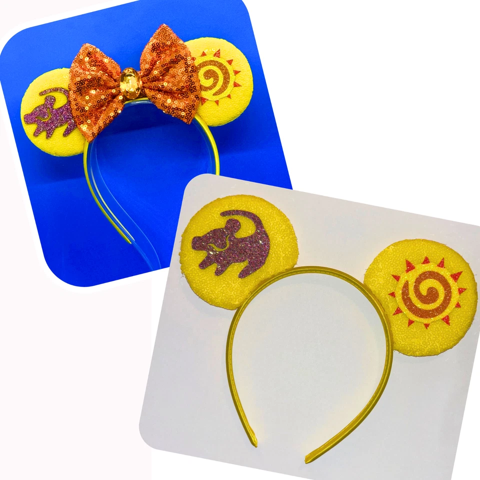 Disney Inspired Mouse Ears Headband Lion King Simba Gold Bow or No Bow