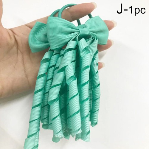 Curly Ribbon Bowknot Elastic Hairband Women Headwear Girls Hair Rope Accessories - Picture 22 of 27
