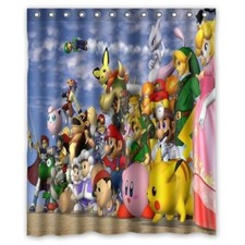 NEW Super Smash Brother Melee Shower Curtain 60 x 72 Inch