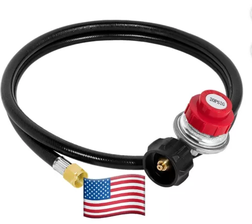 0-20 PSI Adjustable Propane Regulator with 5Feet QCC1/Type1 Hose for More Burner - Picture 1 of 4