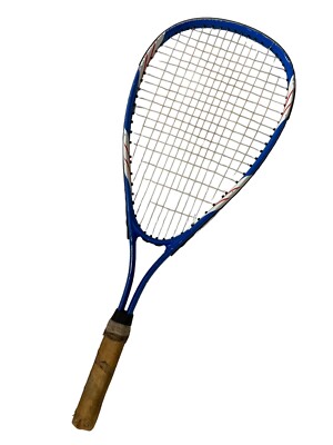 Vintage Squashschläger Blau Weiß Retro Deko Sammlerobjekt Bespannung gut