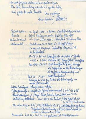 Hans-Joachim Heinrici-ALS from 1979 (Knight's Cross, Hauptmann)