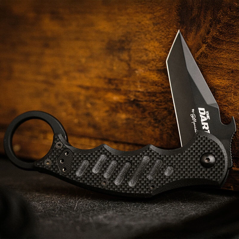 Cuchillo Plegable Fox Dart 597 2.5" N690Co Acero Inoxidable Hoja Karambit Negro G10 Foto 3 de 4