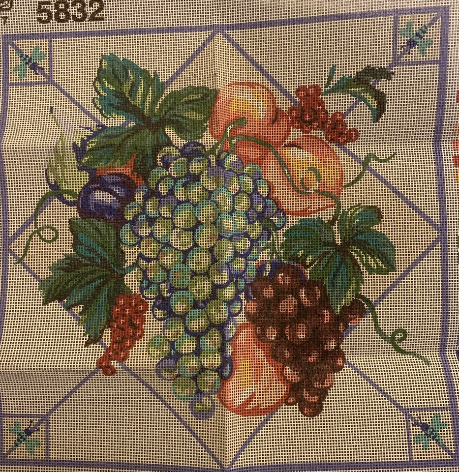 Vintage 1998 DMC 5832 Leisure Arts - Fruit Tile - Needlepoint Canvas - Image 2 of 2
