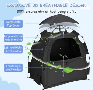 Yaboras Black Play Yard Tent Removable Top Cover Foldable Ventilation Window