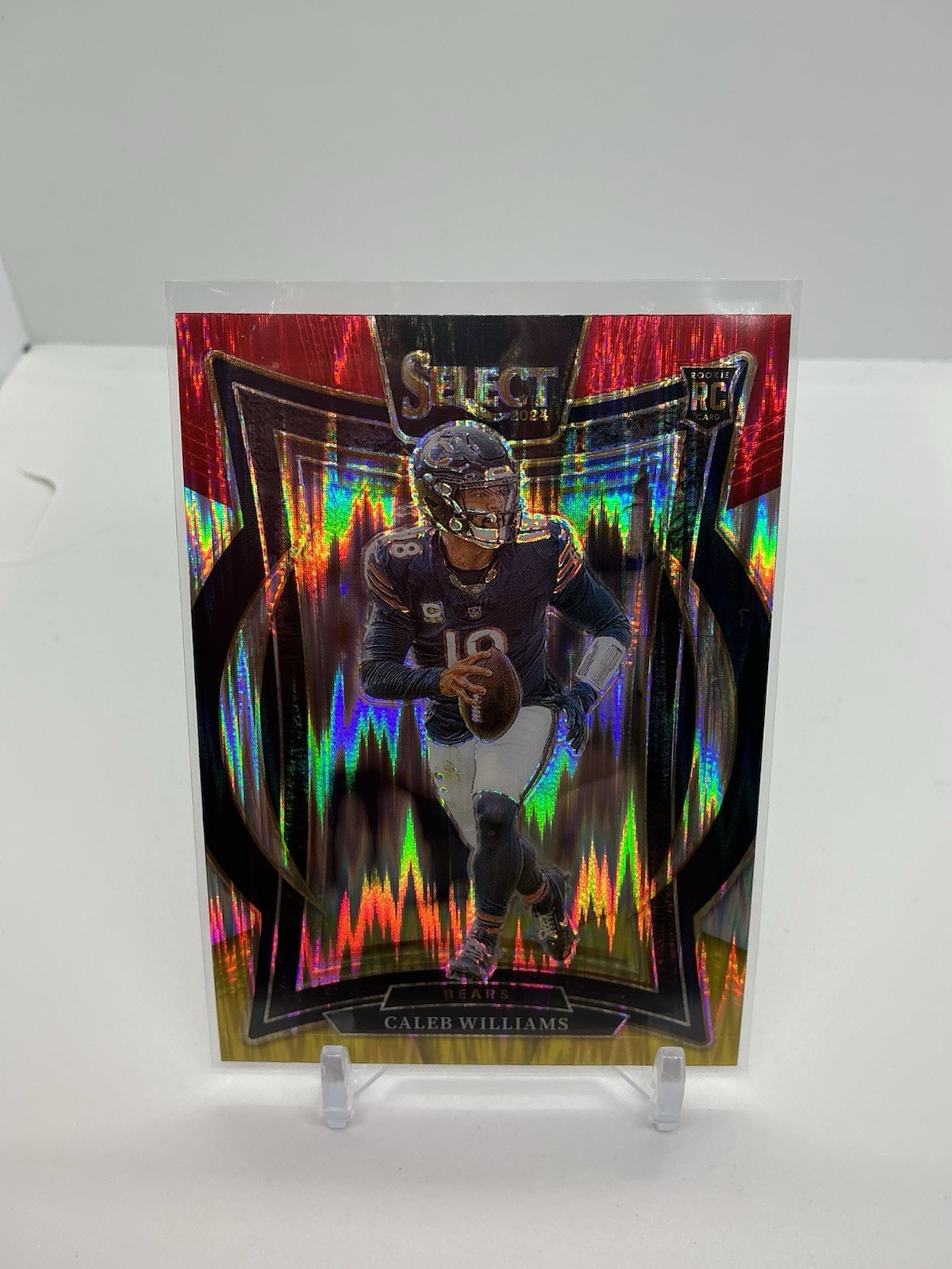 2024 Panini Select - Concourse Caleb Williams #25 Red & Yellow Shock Prizm (RC)