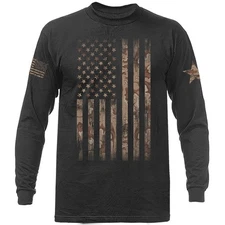 Large Vertical US Desert Camouflage Flag American Pride Patriotic Long Sleeve