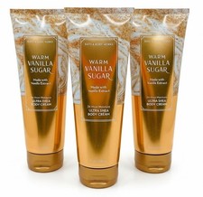 3-Pack Bath Body Works WARM VANILLA SUGAR Ultra Shea Body Cream Lotion 8 oz