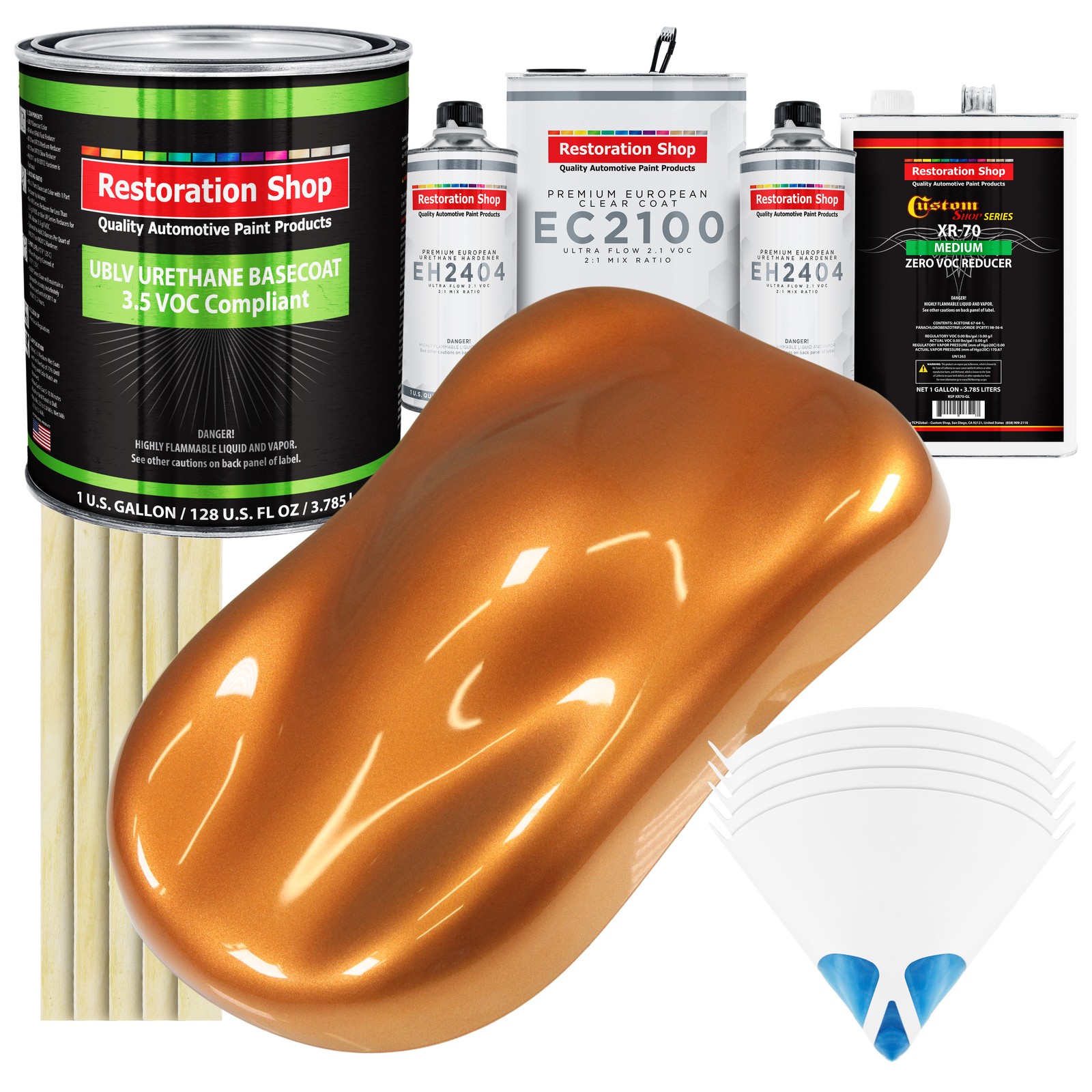 Sunburst Orange Metallic Low VOC Urethane Paint Kit with Euro Clear Coat Gallon  