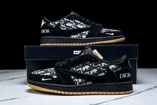 Jordan 1 Low x Travis Sc0tt Monogram Noir Black Men's Size US 7-11