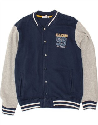 ELLESSE Jungen Graphic Varsity Jacke 13-14 Jahre XL Navy Blau Colourblock IF08