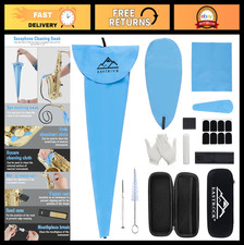 Saxophone Cleaning Kit with EVA Case for Alto Tenor Sax Clarinet Flute - 4pcs Se