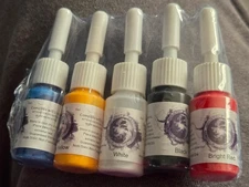 Wormhole Tattoo Ink 5 Pack Red Black Yellow White Blue New