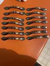 Vintage Cabinet Drawer Door Handles Pulls Brass Color Lot Of 14