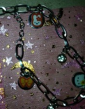 Precious Hello Kitty 7.5" Adjustable Stainless Steel Charm Bracelet Silvertone