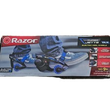 Razor Turbo Jetts Electric Heel Wheels - DLX Blue Ages 9 Light Up Wheels Great