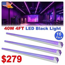 UV Led Black Light Bar 40W 4FT Ultraviolet Lamp Halloween D cor Party Lighting