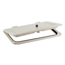 Caravan NBBS Battery Door Complete With Infill Piece Lock and Keys White PO560