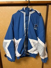 Starter NFL Warm-up Jacket L, Blue/Gray Nylon, 90s Style, Star Logo Design