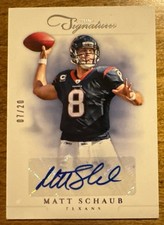 2012 Panini Prime Signatures Matt Schaub #42 Prime Proof Silver #’d 7/20 Dimple