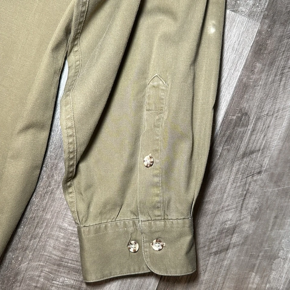 Allen & Solly Vintage Weathered Twill Long Sleeve Button Down - Large - Image 4 of 4