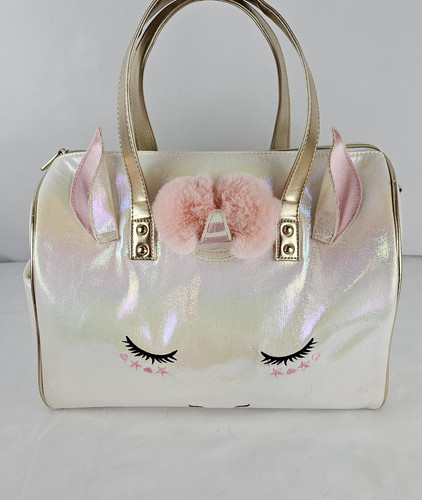 Under One Sky Weekender Iridescent Pink Overnight Bag Unicorn Metallic Accents