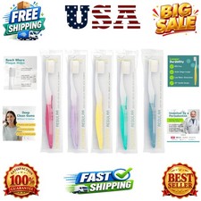 Extra Soft Toothbrushes Regular Size Head, Periodontist Design Tapered Bristl...