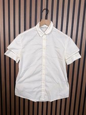 AllSaints Shirt 4 / S Womens White Tace Button Collared Short Sleeve Stretch