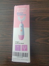 Meqipomy Kids U-Shaped Electric Toothbrush Blue 2 Brush Heads Children's NEW